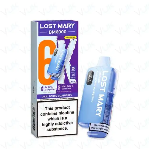 Acai Berry Blueberry Lost Mary BM6000 Pre-filled Kit - 20mg - FREE UK delivery - &pound;8.99