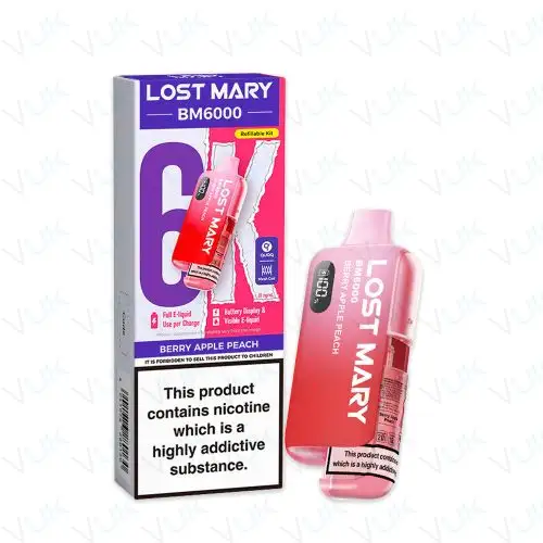 Berry Apple Peach Lost Mary BM6000 Pre-filled Kit - 20mg - FREE UK delivery - &pound;8.99