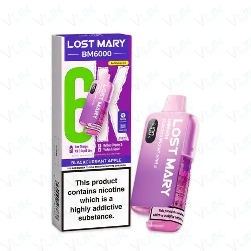 Blackberry Apple Lost Mary BM6000 Pre-filled Kit - 20mg - FREE UK delivery - &pound;8.99