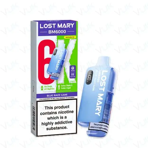Blue Razz Gami Lost Mary BM6000 Pre-filled Kit - 20mg - FREE UK delivery - &pound;8.99