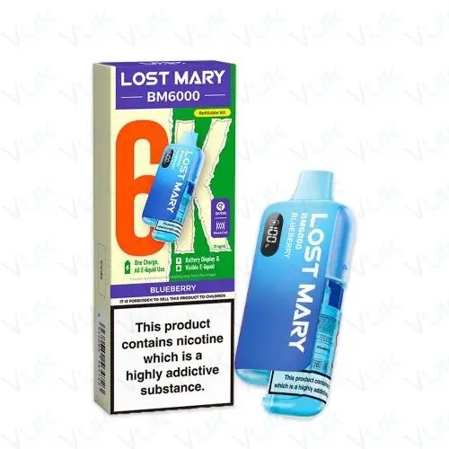 Blueberry Lost Mary BM6000 Pre-filled Kit - 20mg - FREE UK delivery - &pound;8.99