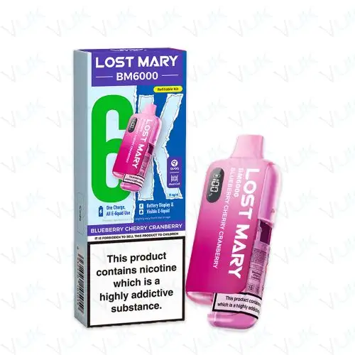 Blueberry Cherry Cranberry Lost Mary BM6000 Pre-filled Kit - 20mg - FREE UK delivery - &pound;8.99