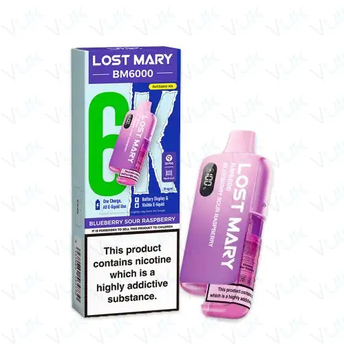 Blueberry Sour Raspberry Lost Mary BM6000 Pre-filled Kit - 20mg - FREE UK delivery - &pound;8.99