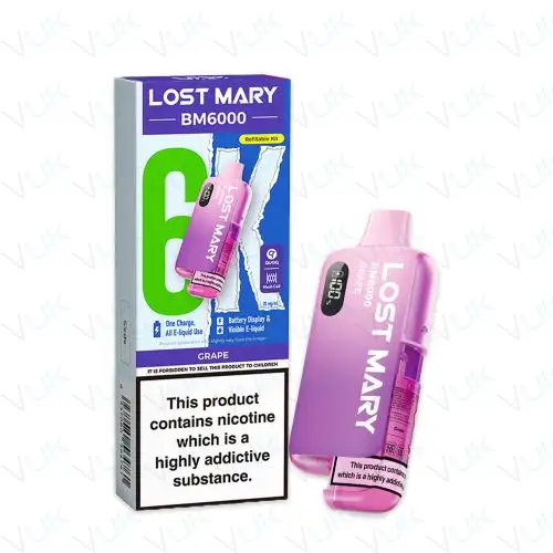 Grape Lost Mary BM6000 Pre-filled Kit - 20mg - FREE UK delivery - &pound;8.99