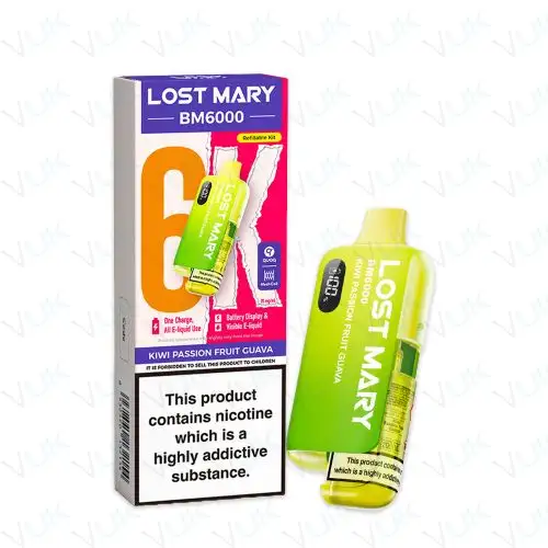 Kiwi Passion Fruit Guava Lost Mary BM6000 Pre-filled Kit - 20mg - FREE UK delivery - &pound;8.99