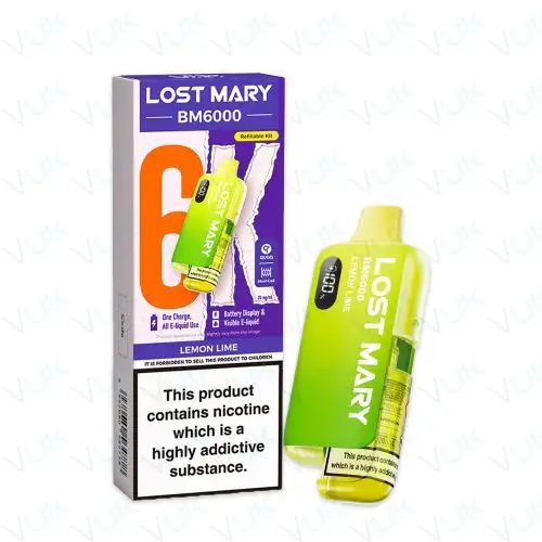 Lemon Lime Lost Mary BM6000 Pre-filled Kit - 20mg - FREE UK delivery - &pound;8.99