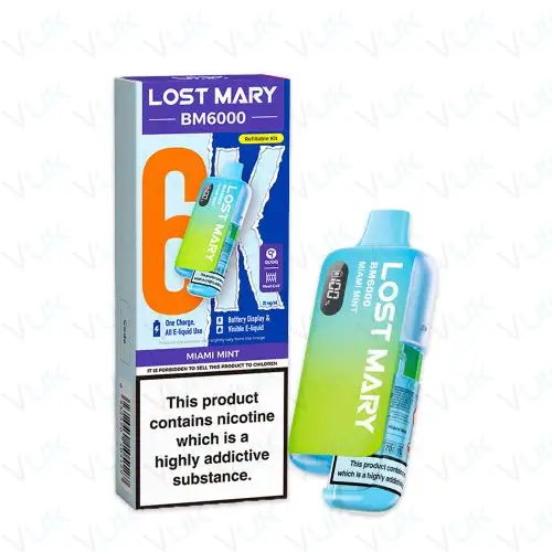 Miami Mint Lost Mary BM6000 Pre-filled Kit - 20mg - FREE UK delivery - &pound;8.99