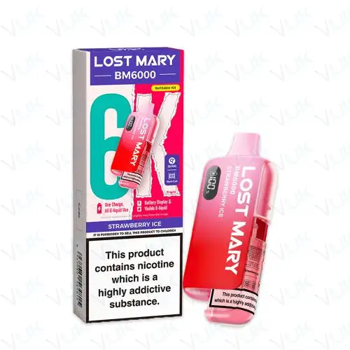 Strawberry Ice Lost Mary BM6000 Pre-filled Kit - 20mg - FREE UK delivery - &pound;8.99