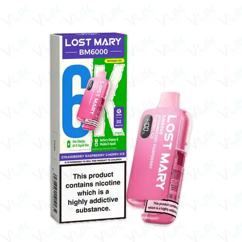 Strawberry Raspberry Cherry Ice Lost Mary BM6000 Pre-filled Kit - 20mg - FREE UK delivery - &pound;8.99