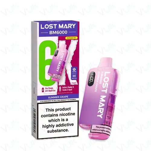 Summer Grape Lost Mary BM6000 Pre-filled Kit - 20mg - FREE UK delivery - &pound;8.99