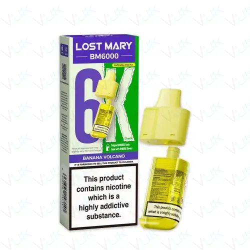Banana Volcano Lost Mary BM6000 Prefilled Pod + Refill Container - &pound;6.99 - FREE UK delivery