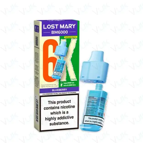 Blueberry Lost Mary BM6000 Prefilled Pod + Refill Container - &pound;6.99 - FREE UK delivery