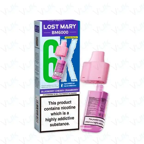 Blueberry Cherry Cranberry Lost Mary BM6000 Prefilled Pod + Refill Container - &pound;6.99 - FREE UK delivery