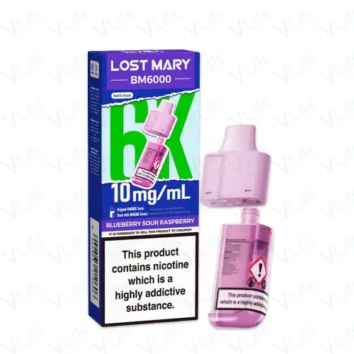 Blueberry Sour Raspberry Lost Mary BM6000 Prefilled Pod + Refill Container - &pound;6.99 - FREE UK delivery