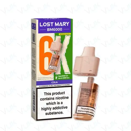 Cola Lost Mary BM6000 Prefilled Pod + Refill Container - &pound;6.99 - FREE UK delivery