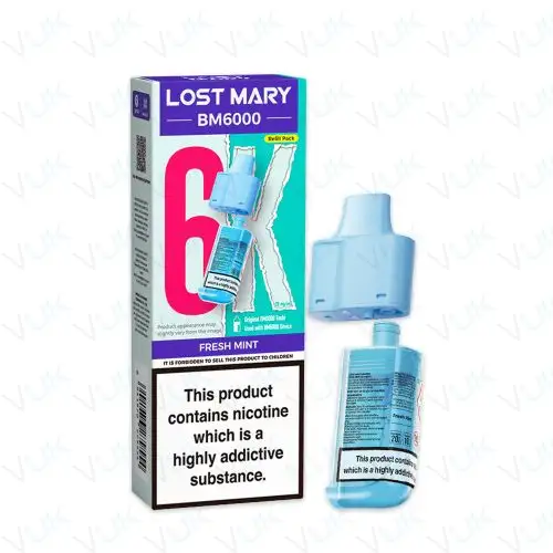 Fresh Mint Lost Mary BM6000 Prefilled Pod + Refill Container - &pound;6.99 - FREE UK delivery