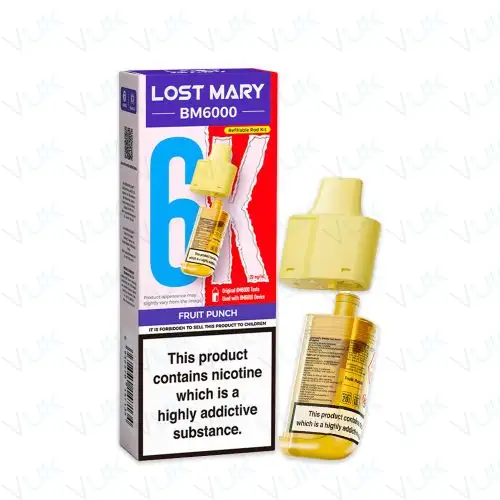 Fruit Punch Lost Mary BM6000 Prefilled Pod + Refill Container - &pound;6.99 - FREE UK delivery