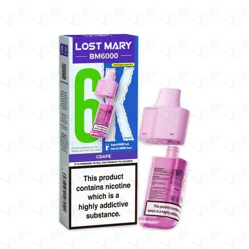 Grape Lost Mary BM6000 Prefilled Pod + Refill Container - &pound;6.99 - FREE UK delivery