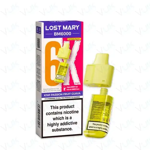 Kiwi Passionfruit Guava Lost Mary BM6000 Prefilled Pod + Refill Container - &pound;6.99 - FREE UK delivery