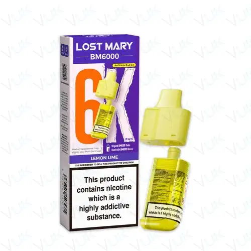 Lemon Lime Lost Mary BM6000 Prefilled Pod + Refill Container - &pound;6.99 - FREE UK delivery
