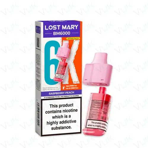 Raspberry Peach Lost Mary BM6000 Prefilled Pod + Refill Container - &pound;6.99 - FREE UK delivery