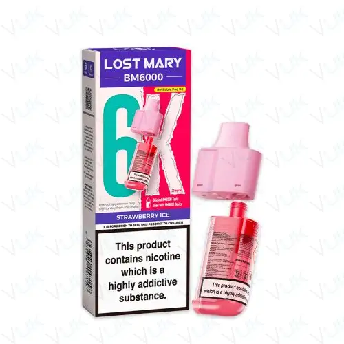 Strawberry Ice Lost Mary BM6000 Prefilled Pod + Refill Container - &pound;6.99 - FREE UK delivery