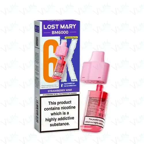 Strawberry Kiwi Lost Mary BM6000 Prefilled Pod + Refill Container - &pound;6.99 - FREE UK delivery