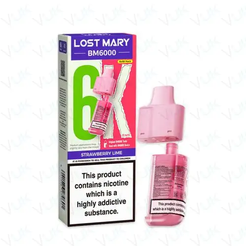 Strawberry Lime Lost Mary BM6000 Prefilled Pod + Refill Container - &pound;6.99 - FREE UK delivery