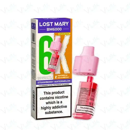 Strawberry Watermelon Lost Mary BM6000 Prefilled Pod + Refill Container - &pound;6.99 - FREE UK delivery
