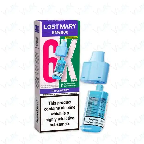 Triple Berry Lost Mary BM6000 Prefilled Pod + Refill Container - &pound;6.99 - FREE UK delivery