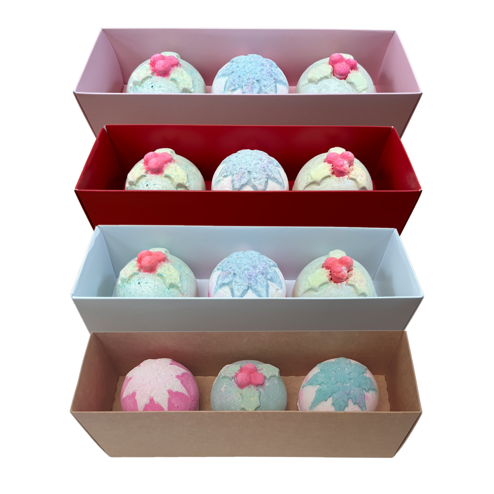 Bath Bomb Box 3pk with Clear Lid & Insert