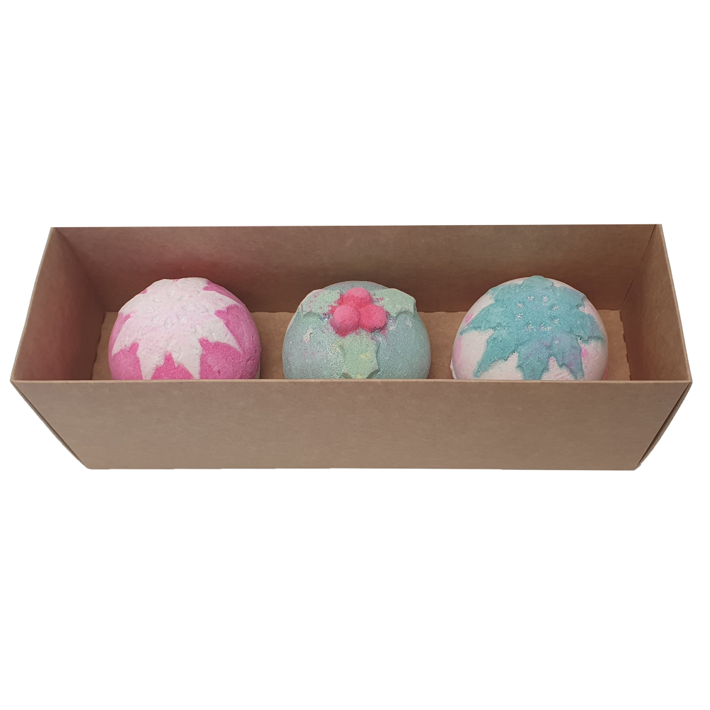 Bath Bomb Box with 3pk Insert & Clear Lid - 270 x 80 x 90mm
