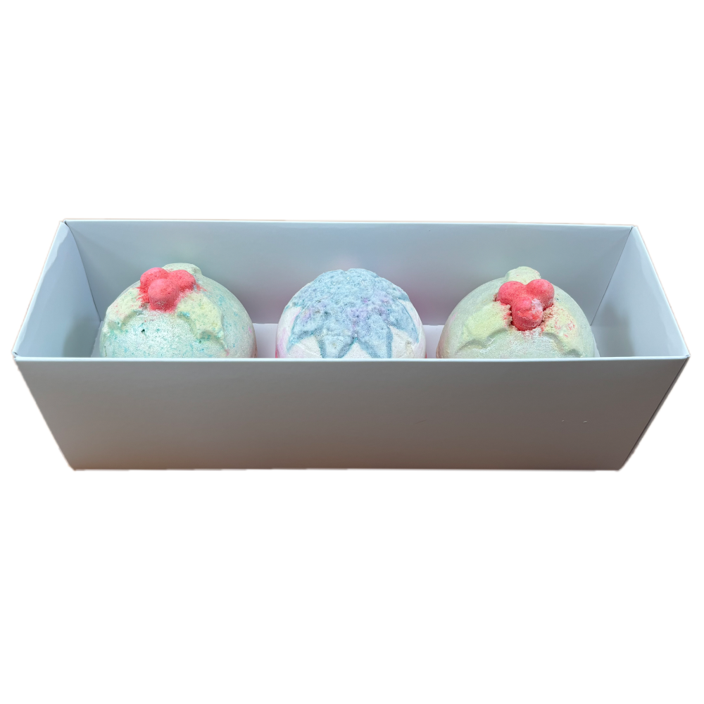 Bath Bomb Box 3pk with Clear Lid & Insert