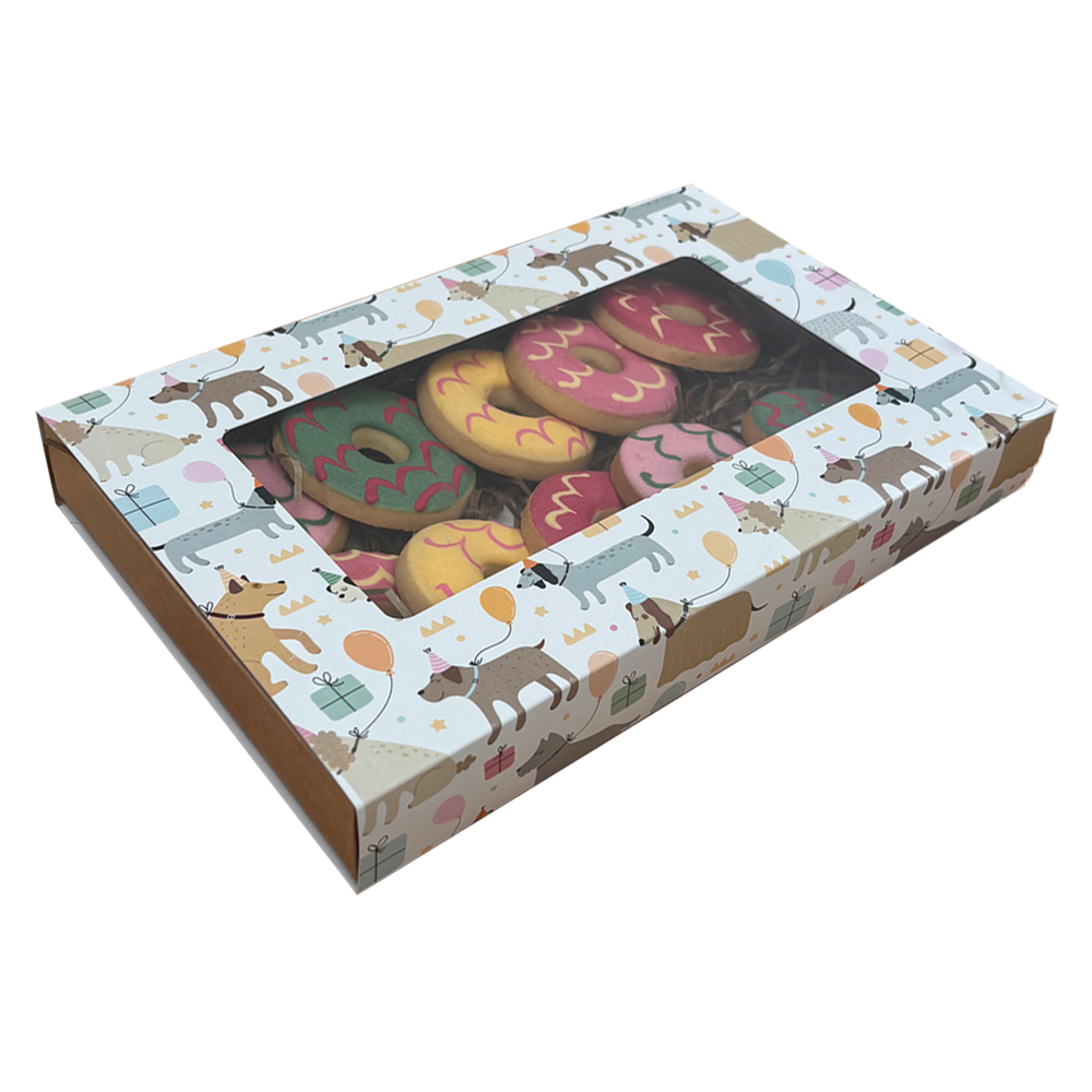 Dog Birthday Rectangle Box Medium with Window - 240 x 155 x 30mm