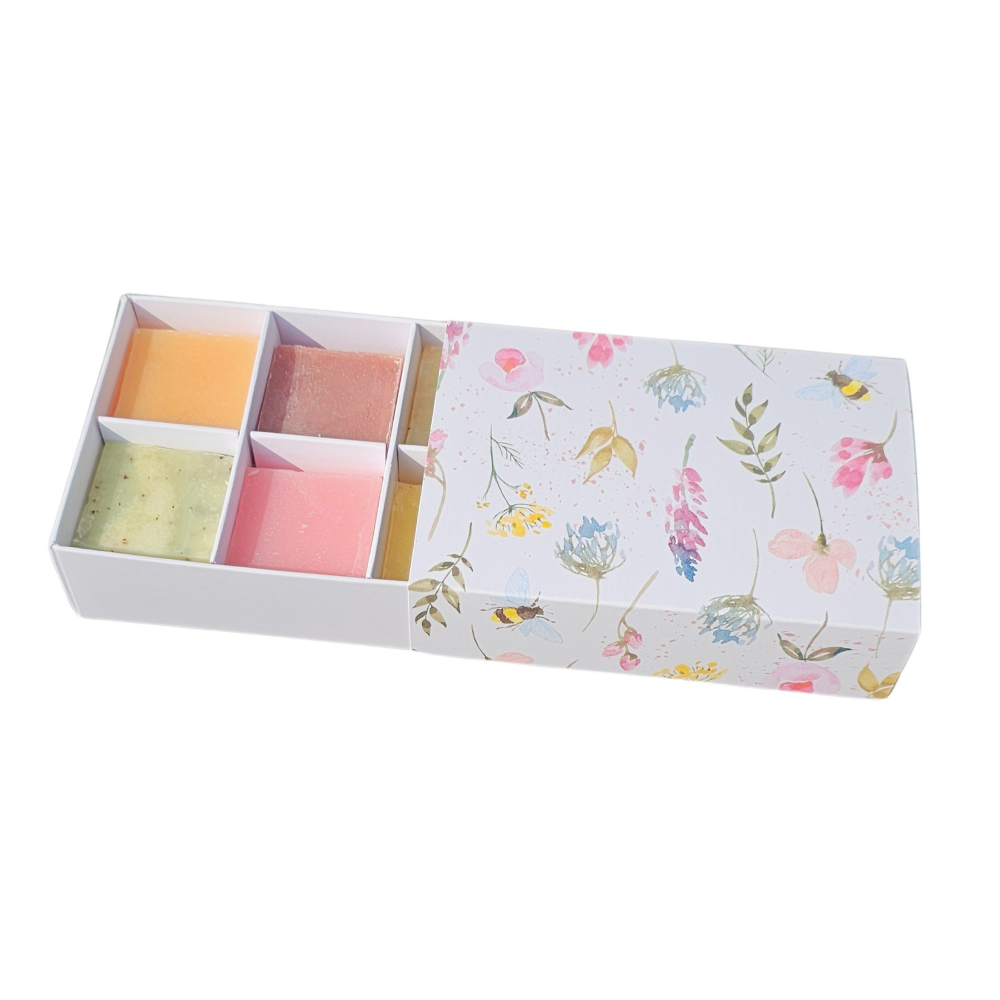 Soap Floral Mini Box with 6pk Insert & Sleeve - 165 x 80 x 30mm