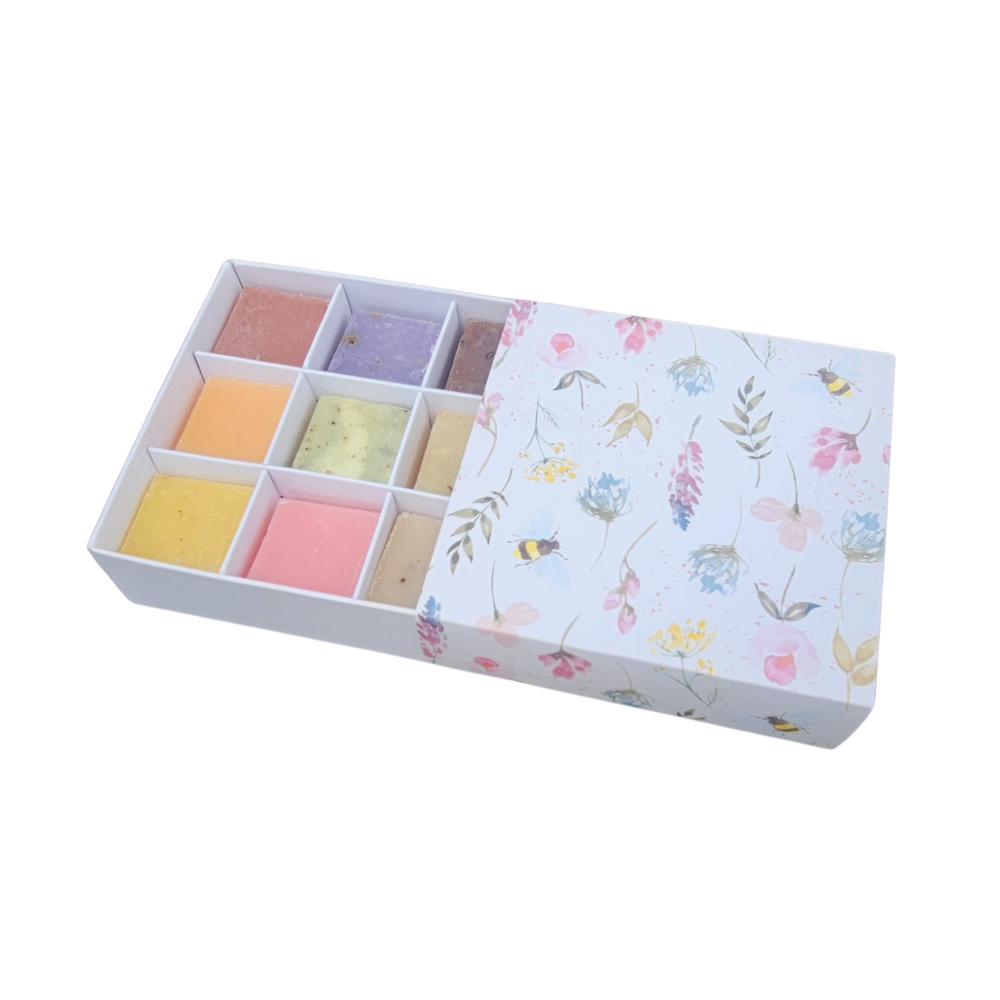 Wax Melt Floral Box with 9pk Insert & Sleeve - 118 x 118 x 30mm