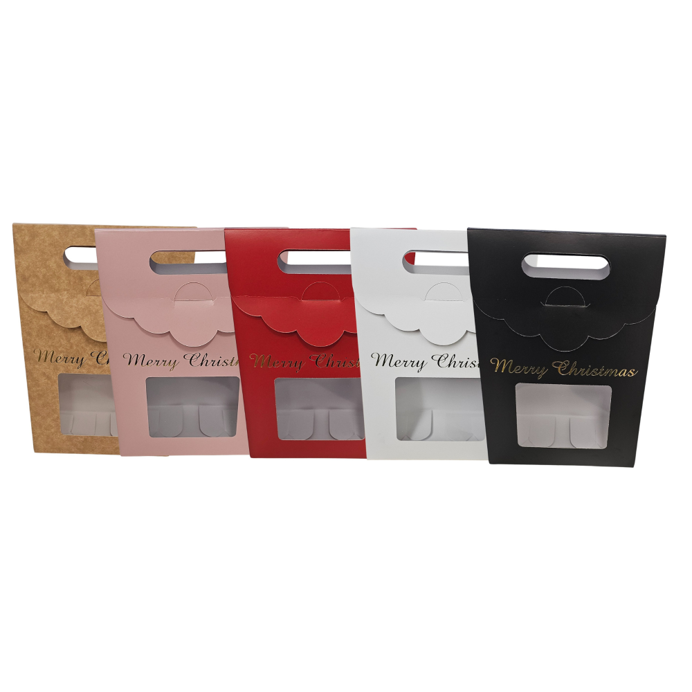 Christmas Gift Box Scalloped Handle - 163 x 83 x 248mm