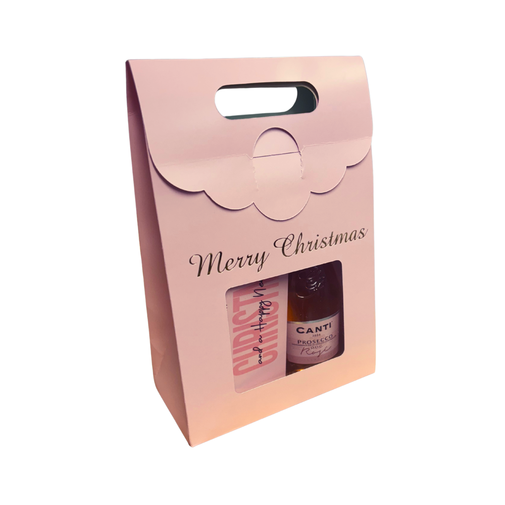 Christmas Gift Box Scalloped Handle - 163 x 83 x 248mm