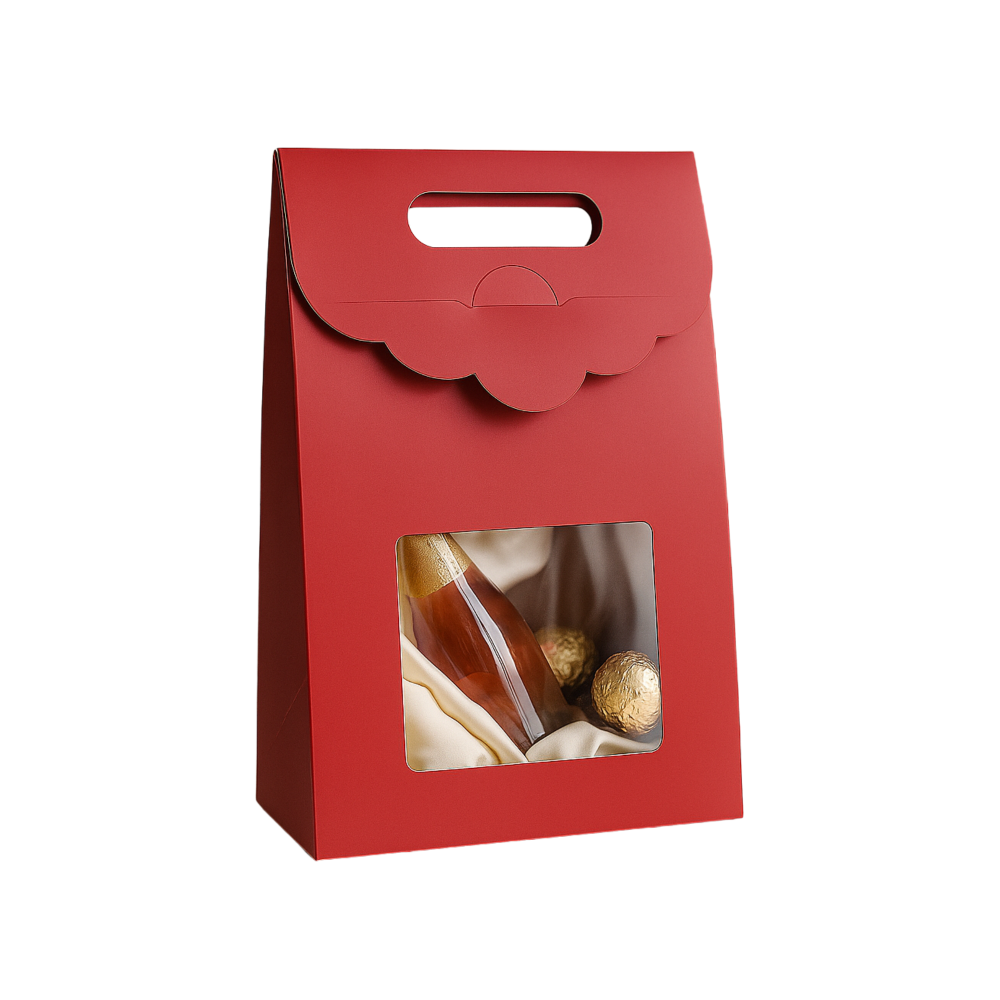 Gift Box Scalloped Handle  - 163 x 83 x 248mm