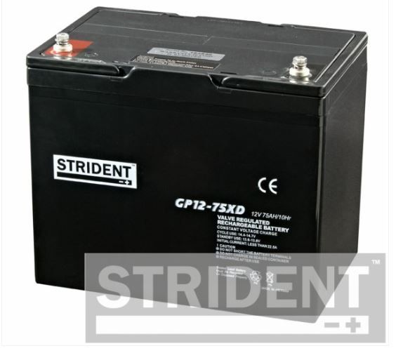 Strident™ AGM 12V 75Ah sealed lead-acid battery
