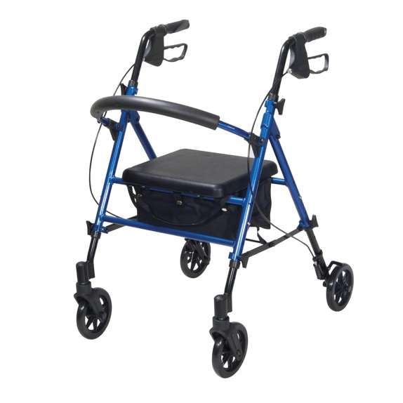 Height adjustable 4 wheeled walker rollator