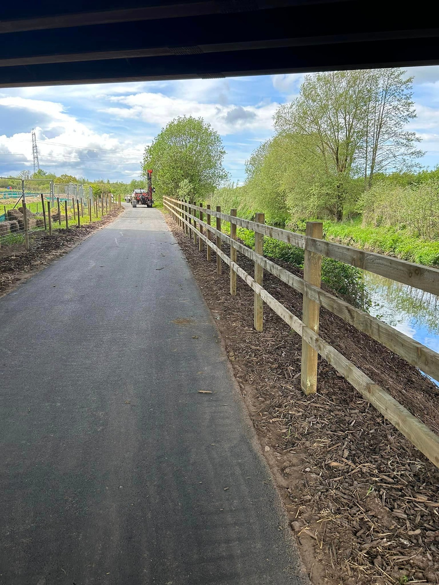 Fence on path