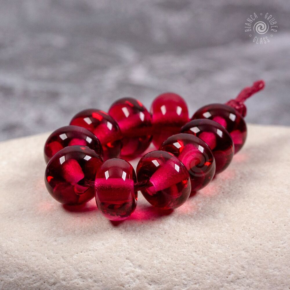 Spacer bead set - cranberry pink