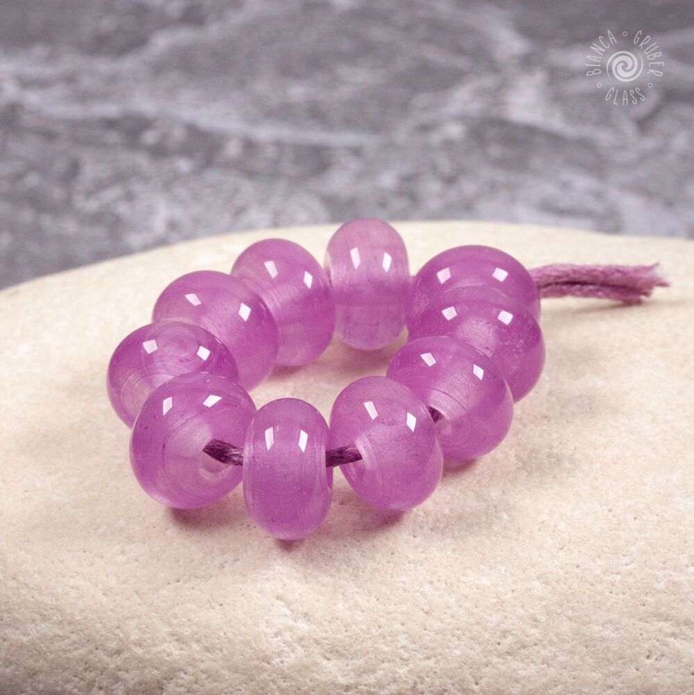 Spacer bead set - heather pink