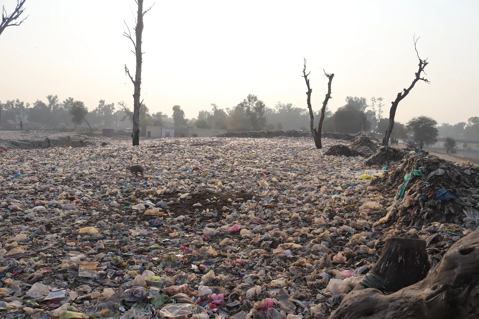 Image of landfill site with plastic waste.