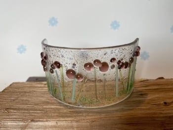 Purple beaded flowers