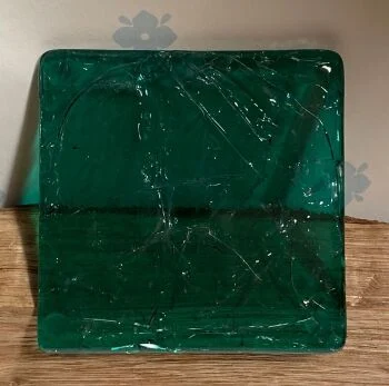 deep green crackled coaster