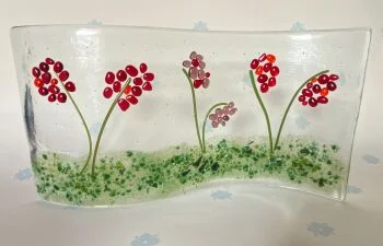 Red beaded flower garden