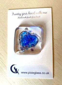 Deep blue pebble heart