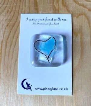 Pale blue pebble heart